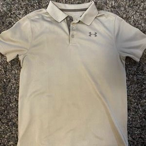 boys grey under armour polo